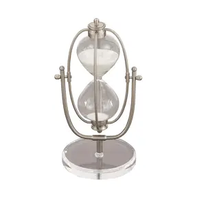Silver Glass Hourglass Timer with Acrylic Base