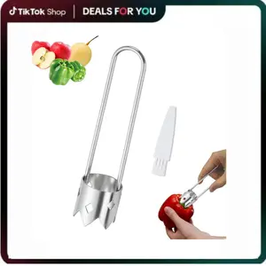 Bell Pepper Corer, Apple Corer, Pepper Seed Core Remover Tool, Stainless Steel Apple Core Remover Tool, Multifunctional Corer Tools for Vegetable Fruit Practical Kitchen Gadget Tools (1 Pcs)