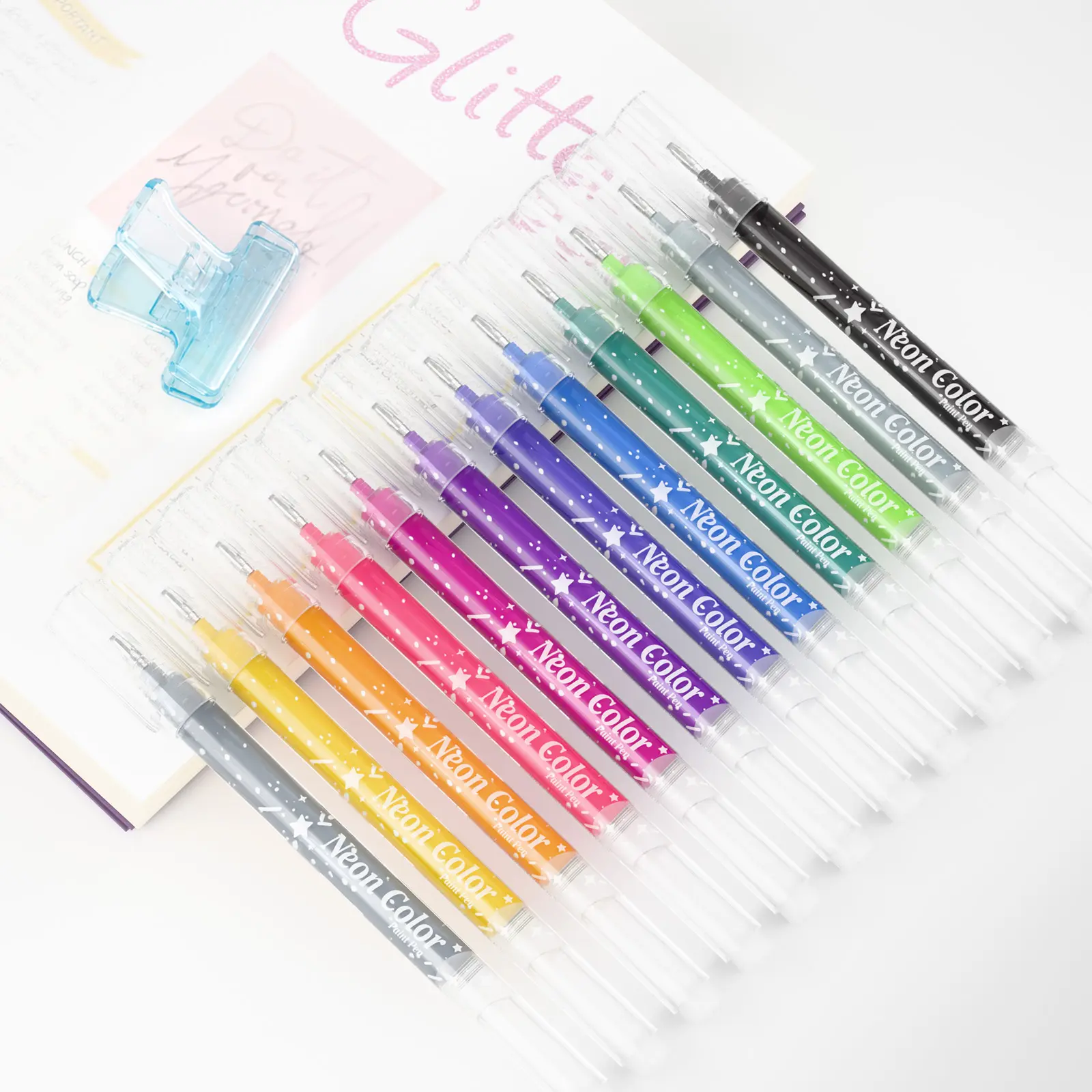 Glitter gel pen ,Metallic Vibrant Sparkle gel pens for coloring,glitter pens for adults,colored gel pens for Adult Coloring Books and Drawing tiktokshopblackfriday Sketch Art Marker Waterproof Paint Marker outdoorfun Creative Craft Kit