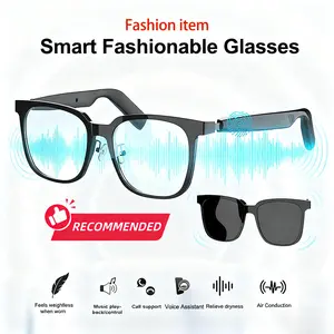 SG18PRO Bluetooth smart glasses Stereo Music sports glasses HD calls Noise-reduction touch Super battery life Streamlined design Wearable Black audio