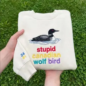 Team Hollanov, LGBT Hockey Romance, Embroidered Stupid Canadian Wolf Bird Sweatshirt, Rivalry Loon Hoodie