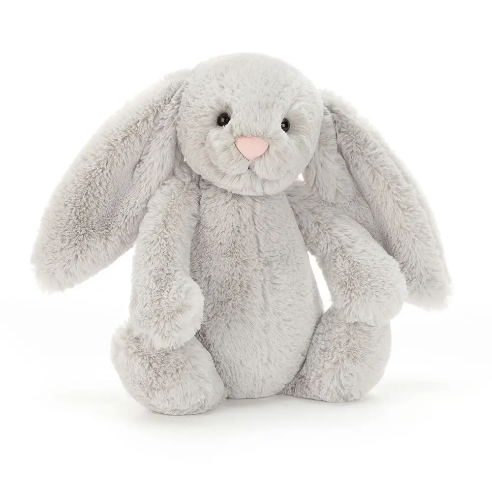 Jellycat Bashful Silver Bunny Medium | Iconic Super Soft Grey Stuffed Animal | Original Neutral Nursery Decor | Essential Baby Shower & Toddler Gift | 12"