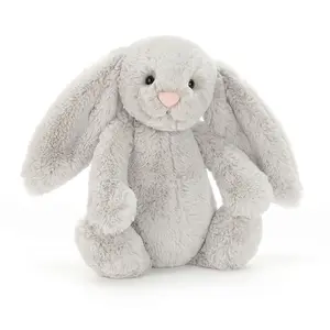 Jellycat Bashful Silver Bunny Medium | Iconic Super Soft Grey Stuffed Animal | Original Neutral Nursery Decor | Essential Baby Shower & Toddler Gift | 12"