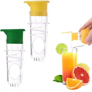 2 Pack Lemon Lime Juicer Set with Lid & Filter, Portable Citrus Squeezer for Juice & Cocktails