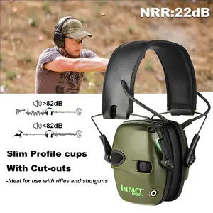 summervibes Noise-canceling headphones with 22dB noise reduction, Howard tactical headphones, designed for noisy environments such as shooting and hunting, protecting hearing, and featuring soft earcups for comfortable wear.