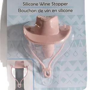 Pink Cowboy Hat Wine Stopper – Fun & Reusable Silicone Bottle Cork Utensils