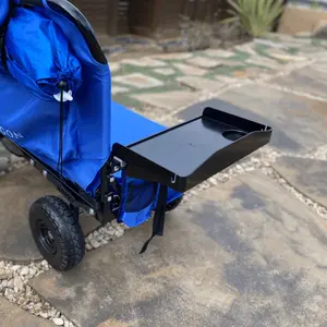 Lounge Wagon Large Side Table with Cup Holder Storage Attachment