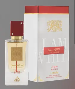 Lattafa Perfumes Ana Abiyedh Rouge Eau de Parfum 60ML/2.7 Fl Oz, Citrus, Fresh, Caramel Scent Fragrance