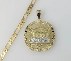 Plated The Last Supper 5mm Figaro Chain Necklace