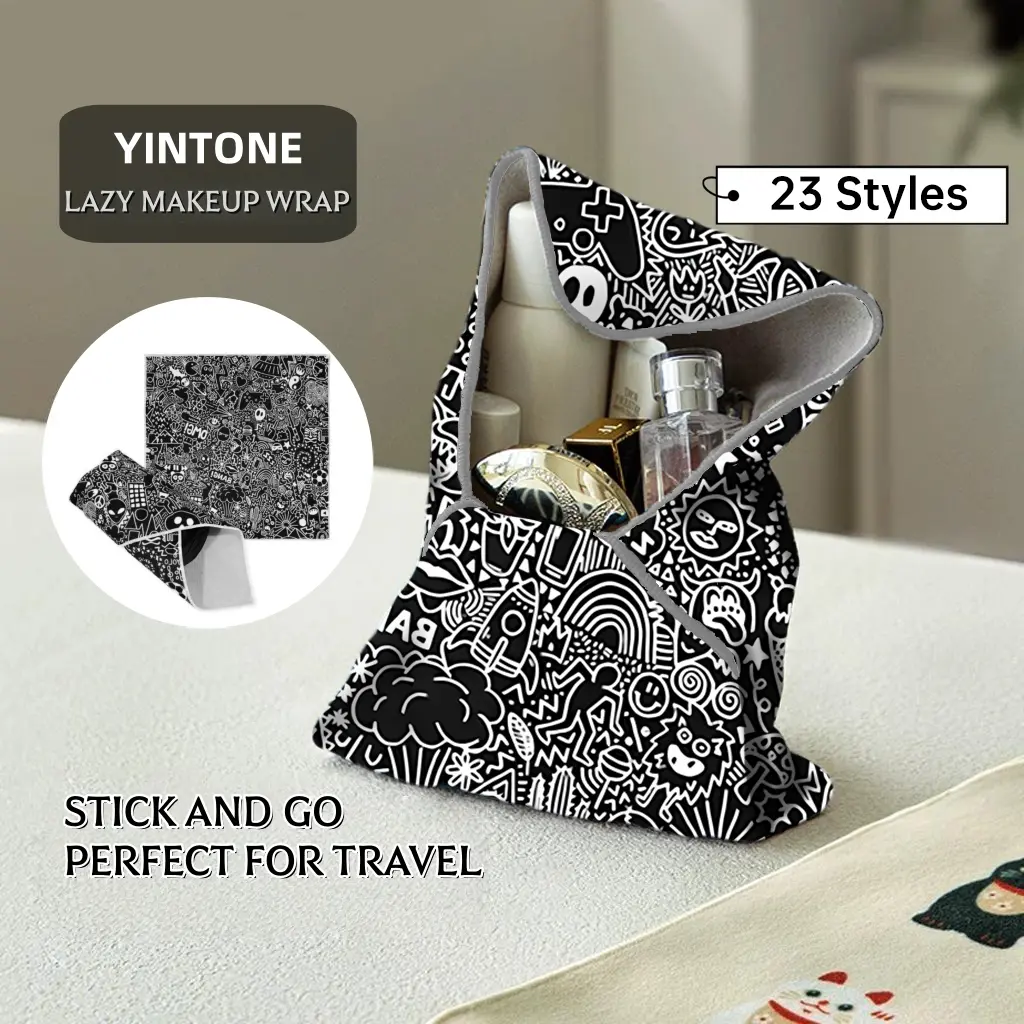 Magical Cloth | Portable Makeup Bag & Camera Bag | Stick & Go Design | One-Piece Makeup, Camera, and iPad Storage | Self-Adhesive, Creative, and Protective