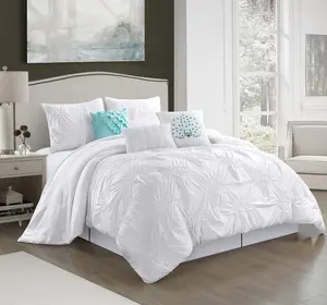 Erasmus 7-Piece Comforter Set, White, Solid Color