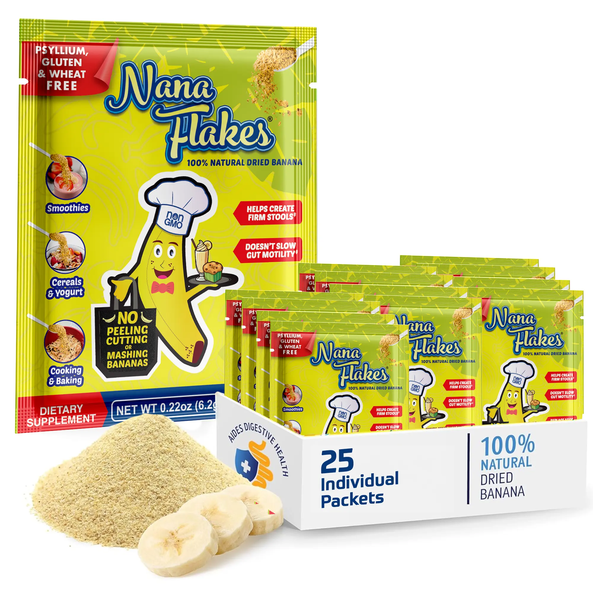 Nana Flakes | 100% Natural Banana Powder | Prebiotic Fiber
