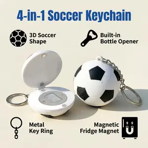 Keep Beverages Handy with Soccer Ball Bottle Opener Keychain – Magnetic Bag Buddy