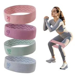 JILIDAKE Summer Resistance Loop Band Set 4 Elastic Squat Bands Yoga Stretch Strap Home Gym Fitness Equipment Muscle Training Strength Flexibility Portable Workout Tools