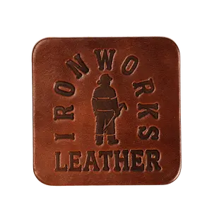 Ironworks Arch Leather Coaster- Set of 4