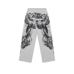 Jaded London Gothic Printed Joggers in Grey