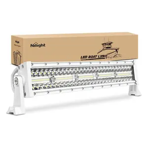 Nilight Marine LED Light Bar Navigation Lights 22Inch White Spot Flood Combo Ponton Boat Deck Dock Lights for Night Fishing T-top Stern Yacht Port Sailboat Trucks Tractors dealsforyoudays Illumination Lighting Equipment Lamp
