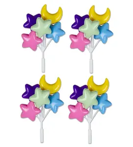 Large Stars & Moon Balloon Cluster 5" Long *Available in 4, 12 and 36 counts*