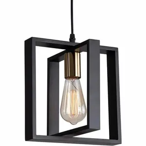 9.5-inch Industrial Small Pendant Lighting, Farmhouse Kitchen Island Hanging Lamp with Cord Wood+Metal,1 Light E26 Fixture for Dining Room Bedroom Hallway entrance way, with a wooden frame, Without a light bulb