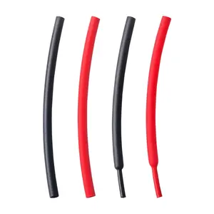 Dual Wall Heat Shrink Tubing 3:1 Ratio Heat Activated Adhesive Glue Lined Marine Shrink Tube Wire Sleeving Wrap Protector Black and Red, 2 Pack, 1.2M/4FT (Dia 6.35mm (1/4"))