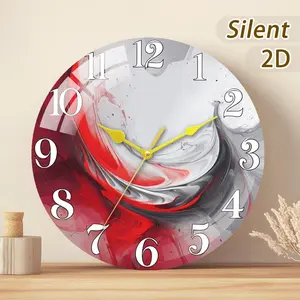 Modern Glass/wood Wall Clock, & Abstract Design, Rotating Pattern, Battery Driven, 20-35cm, Home Decor, Holiday Gift