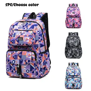 Geometric Pattern Student Backpack, Large Capacity Multi-Layer, Laptop Compartment, Adjustable Straps, Travel Bag, Ideal Gift