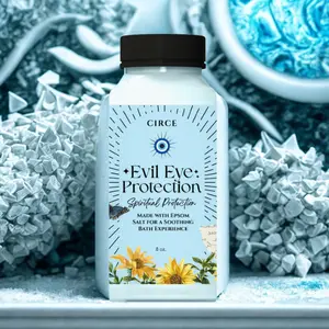 CIRCE Evil Eye Protection Soul Bath Elixir 8 oz Spiritual Epsom Salt for Energy Cleansing Protection & Grounding Ideal for Rituals & Self-Care