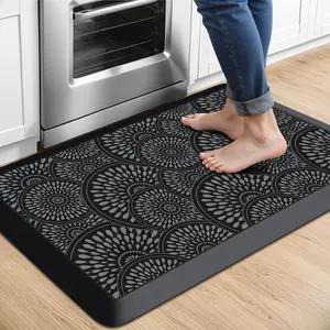 Mattitude 4/5 Inch Kitchen Mat, 17.3x28in Heavy Duty Ergonomic Comfort Foam Standing Desk Mat, Waterproof Non-Slip Standing Mats and Rugs for Kitchen, Office, Black