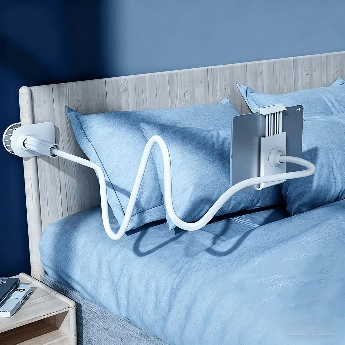 360° Rotating Phone And Tablet Stand, Cellphone Stand, Gooseneck Holder with Dual Clamps And Spiral Base, Non-Slip Design, Suitable for 10.16-30.48 cm Smartphones, Tablets, And E-Readers, for Home And Office Use