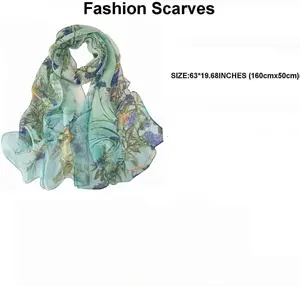 Scarfs for Women Lightweight Scarves Elegant Floral Pattern Sheer Scarfs Shawls Wraps