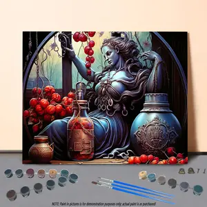 Dark Girl Pattern DIY Oil Painting Without Frame, DIY Paint By Number Hanging Kit For Beginner, DIY Home Decor