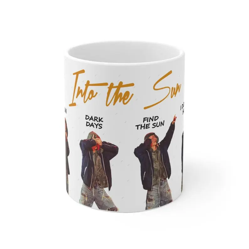 Kim Taehyung Into The Sun Merch, Kpop Gift For ARMY, Cute Taehyung Arirang Rain Coffee Cup, Ceramic Fanart Mug, Army Gift