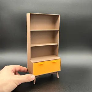 1/6 Scale Mini Mid Century Modern Bookcase / MCM / Mini Brands Books / Mini Books / Bookcase / Miniatures