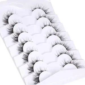 7 Pairs Cat Eye Extended False Eyelashes, Natural Look Eyelash Extensions, Cosmetic Makeup Tools For Women