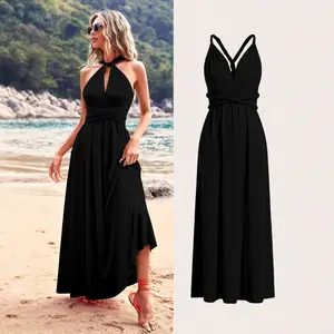 Women Transformer Infinity Dress with Bandeau Convertible Bridesmaid Dress Split Long Formal Twist Wrap Multi-Way Dress