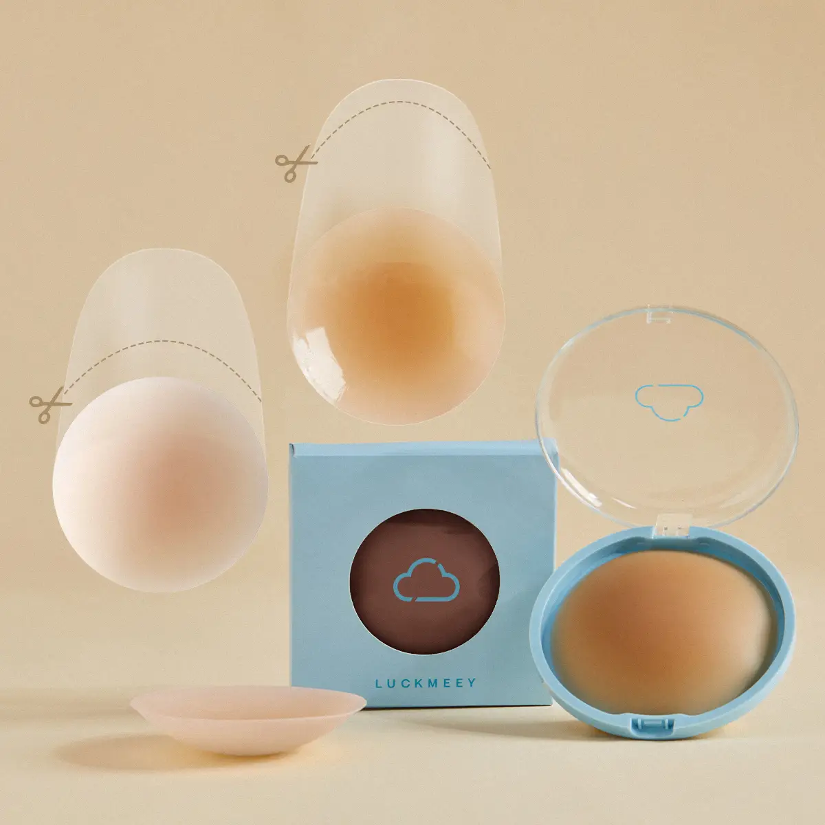 LUCKMEEY Push Up Nipple Covers with Magic Lifting Wings – Reusable Adhesive Waterproof Lifting Nipple Cover, Comfortable for Seamless Bras & Outfits