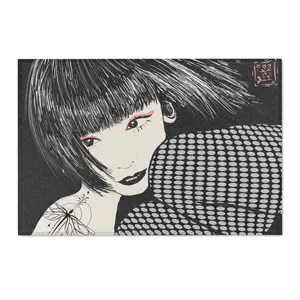 "The Girl With The Dragonfly Tattoo" Chic Boho Area Rug - Modern Ethnic Charm for Home Decor, Living Room, Bedroom, Bohemian Style, Unique Art Piece