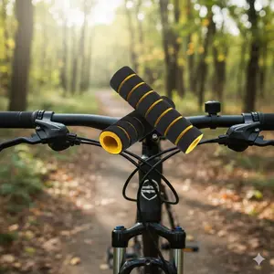 Anti-Vibration Motorcycle Grip Set - Ergonomic Wave Design for Enhanced Comfort, Non-Slip Handlebar Grips for Mountain & Road Bikes, Universal Fit, Easy Installation, Shock Absorption Upgrade for Smooth Rides. Bike & Motorcycle Accessories.