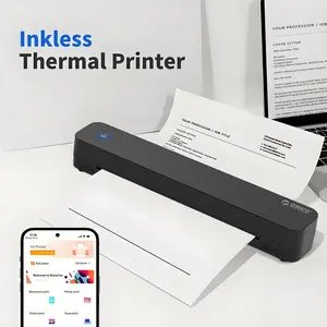 Portable A4 Inkless Thermal Printer, Wireless Connection, Multi-Device Compatible, Ideal for Travel Learning Office Use
