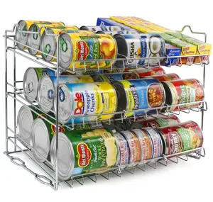 Sorbus Can Organizer Rack,3-Tier Stackable Can Tracker & Pantry Cabinet Organizer for Kitchen, Cupboard, Pantry - Holds up to 36 Cans Plastic Coconut
