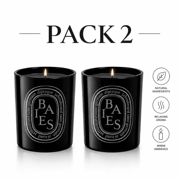 Diptyque Baies Scented Candle – Black 10.2 oz | Luxury Home Fragrance
