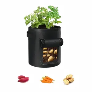 7 Gallon Potato Grow Bags with Handles, Breathable Non-Woven Fabric Potato Growing Containers for Growing Potatoes, Sweet Potatoes, Carrots and Other Vegetables, Potato Planting Bags, Nonwoven Planter Bags