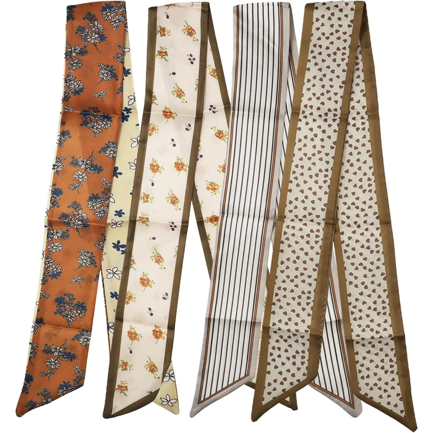 4 count of Scarf for Women, Scarf Headbands, Fashionable Scarves for Women Lightweight, Multifunctional Headscarf for Bag Hair Accessories