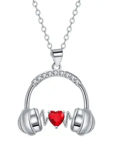 Elegant Ruby Necklace with Stainless Steel Chain, Casual Style Jewelry for All Seasons, Unique New Arrival Accessory