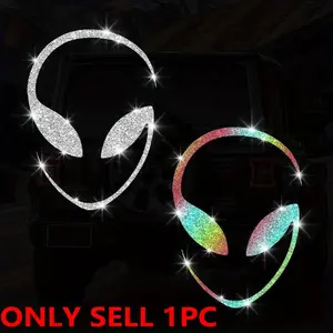 Alien Face Design Car Sticker, Creative Car Decoration Sticker, Waterproof & Sunproof Car Decal for Car, Motorcycle, Electric Vehicle