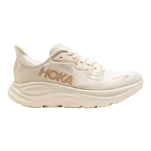 Hoka Clifton 10 Women Running Sneakers Vanilla Birch Laces All Seasons Plush EVA Midsole Breathable Mesh Durable Sole SKU 1162031-VCH