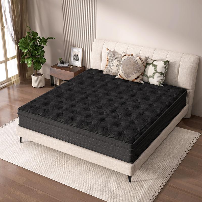 12 Inch Hybrid Memory Foam Mattress - Twin Full Queen King Sizes Featuring Individual Pocket Springs & Compressed In-A-Box Design. Queen mattress