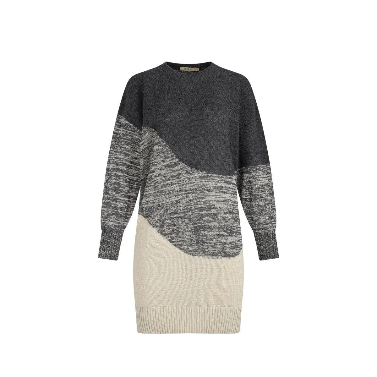 Grey Tone Cocoon Knit Dress