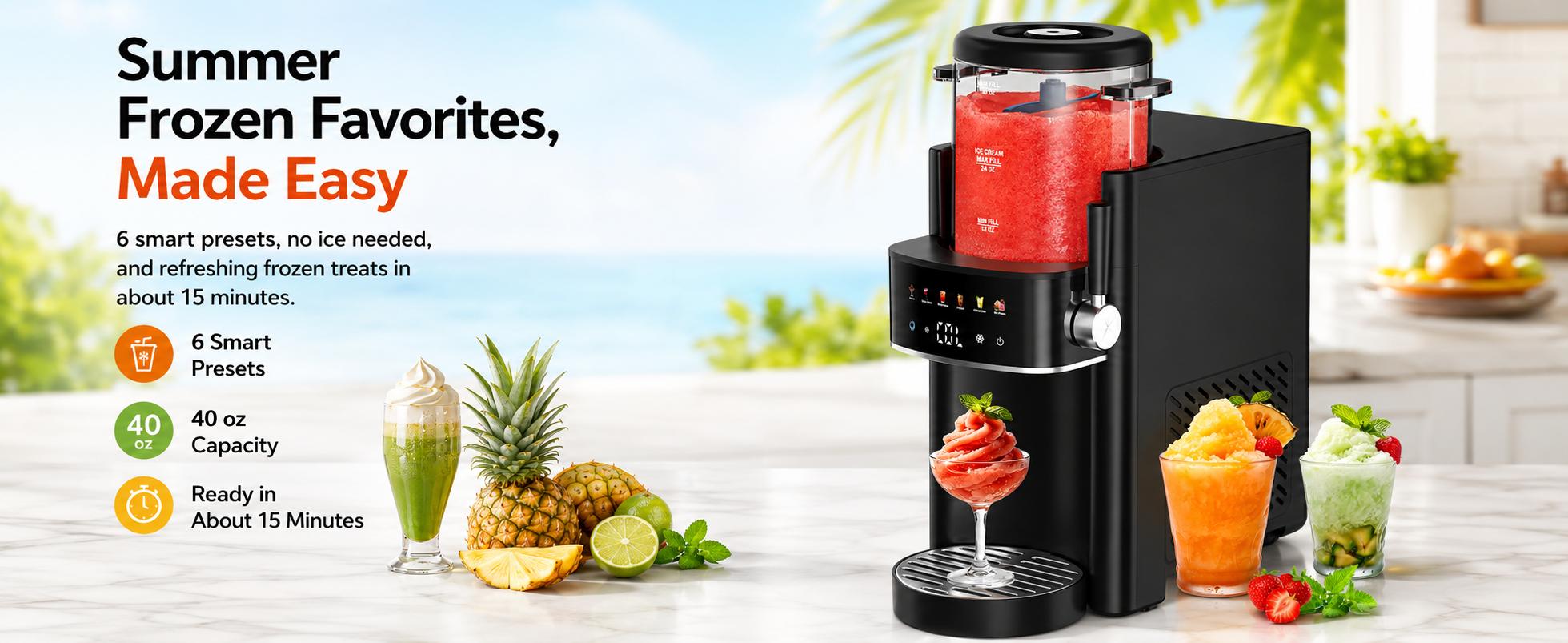 S1 Slushie Machine & Ice Cream Maker – Make Frozen Margaritas, Frappés & Ice Cream at Home | Fast Cooling, Easy Clean, Summer Party Essential S1 Slushie Machine & Ice Cream Maker – Make Frozen Margaritas, Frappés & Ice Cream at Home | Fast Cooling, Easy Clean, Summer Party Essential