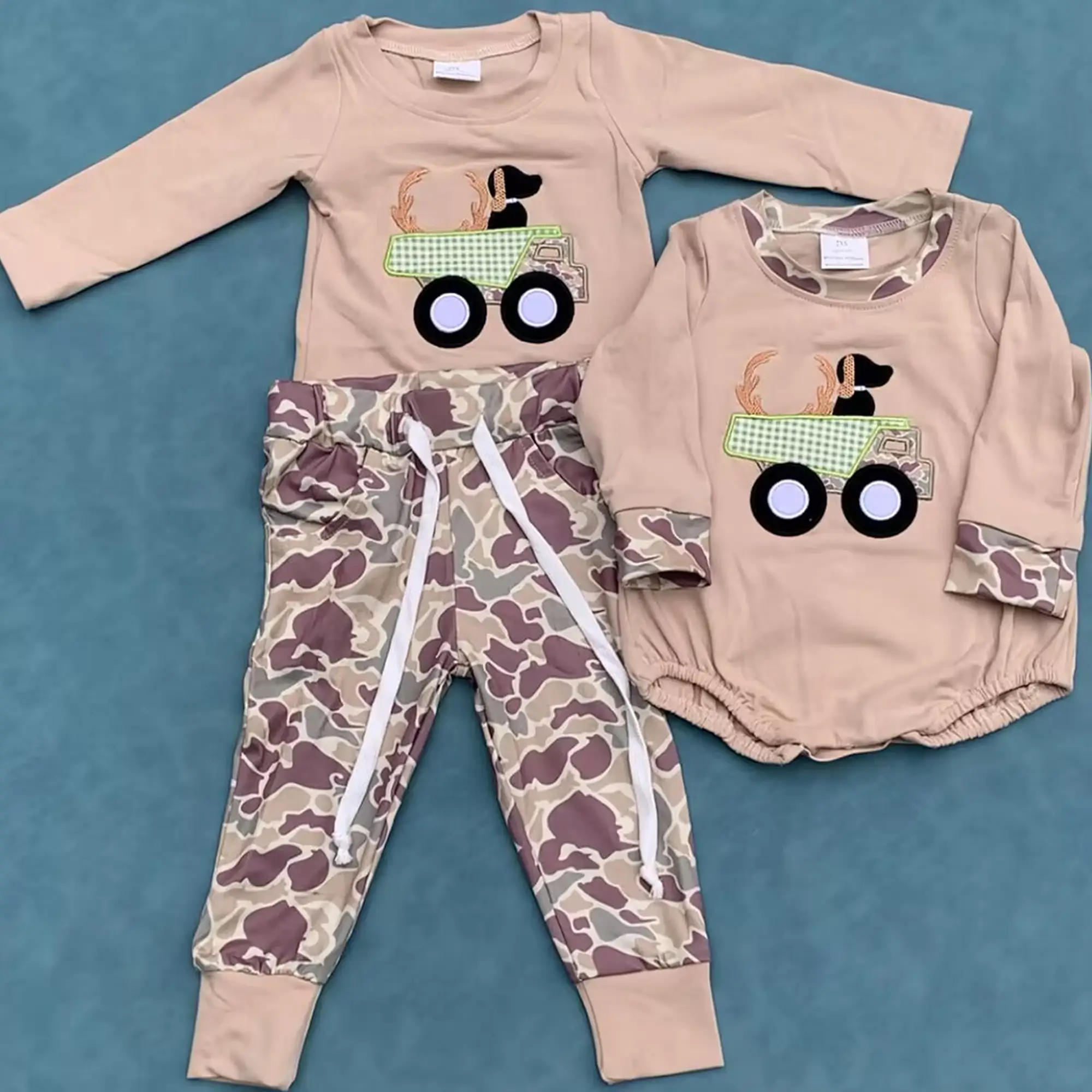 Deer dog hunting season camouflage boy clothes